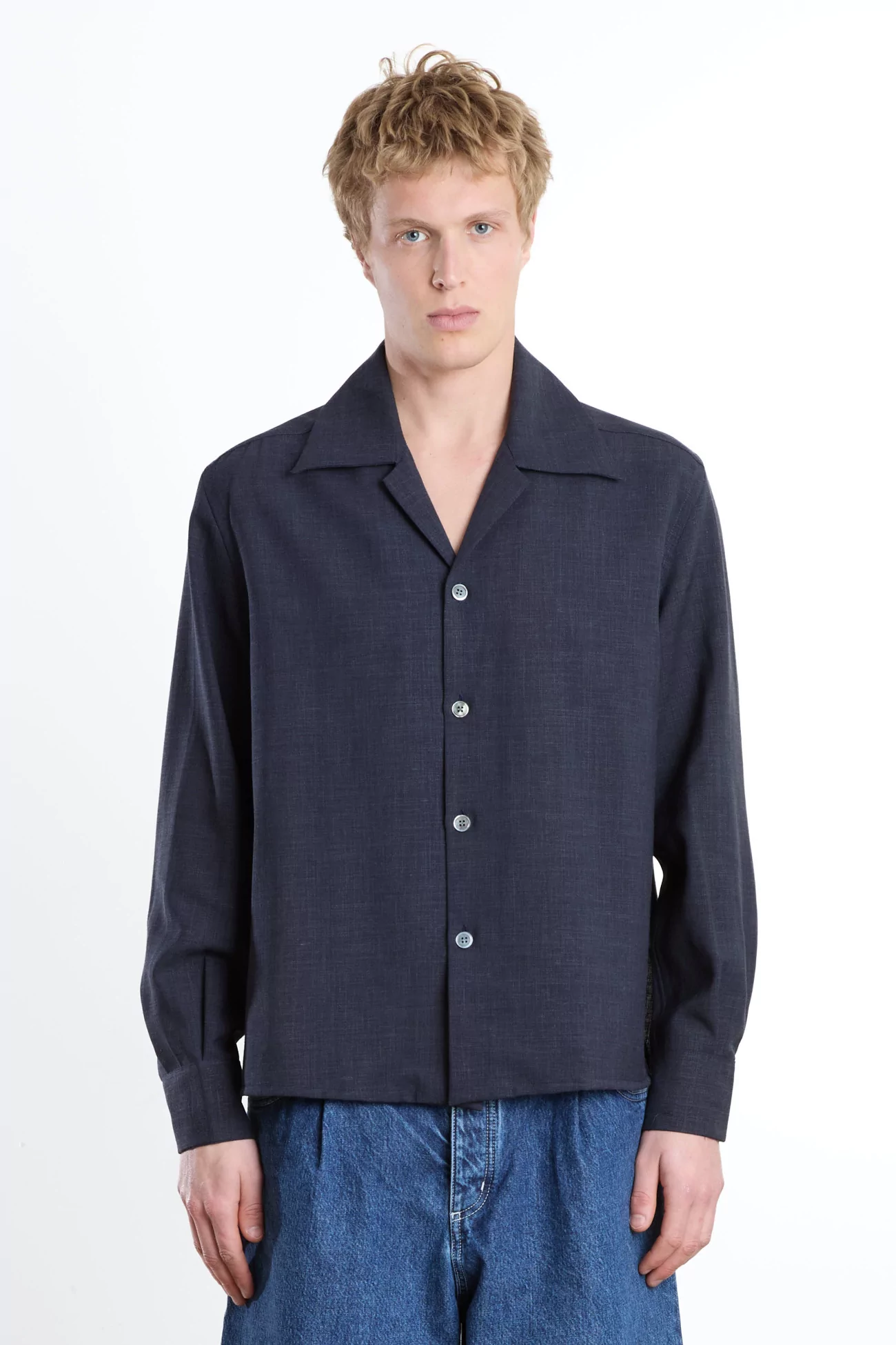 Camisas Manolo Buenas Noches Hemp Shirt – Blue | Centre Commercial